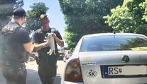 V rozpáleném autě ležel malátný pes. Policie musela při záchraně rozbít okno