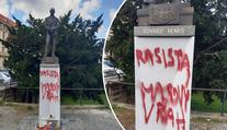 V Praze někdo posprejoval sochu Edvarda Beneše: "Masový vrah"