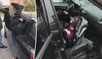 Auto se zamklo s miminkem i klíči uvnitř! VIDEO dramatické záchrany