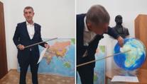 Babiš se ve videu stal učitelem zeměpisu. Přiznal, že glóbus byl nakonec levnější
