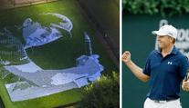 Bláznivá pocta golfovému králi: Na mozaiku padlo 24 tisíc míčků!