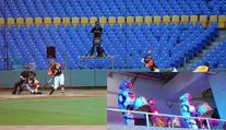 Rarita v prázdné aréně! Baseballistům na Tchaj-wanu fandí místo lidí roboti