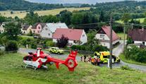 Během pár hodin hned tři nehody motorkářů. U všech zasahoval i vrtulník