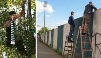 Štafle, stromy, balkony! Fanoušci si cestu na živý fotbal stejně našli