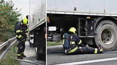Na D5 hořel náklaďák. Na místě zasahovala také chemická jednotka