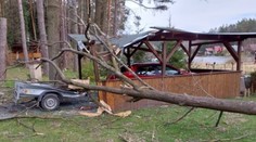 MAPA: Evropu obklíčila větrná smršť z oceánu. V Česku vichr vyvrací stromy