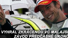 F1: Button vyhrál v Malajsii závod, který předčasně ukončil déšť