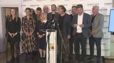 Tisková konference hnutí STAN při sčítání volebních výsledků ke komunálním a senátním volbám