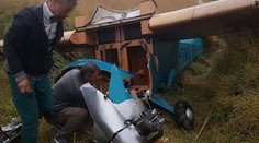 Unikátní dřevěný letoun veterán skončil po selhání motoru v poli