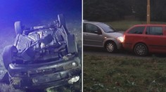 Auta skončila zaklíněná v sobě i na střeše, silnice pokryla ledovka