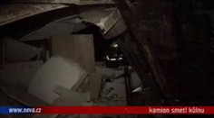 VIDEO: Kamion smetl kůlnu, řidič zázrakem přežil