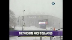 NEUVĚŘITELNÉ VIDEO: Střechu obrovského stadionu protrhl nával sněhu