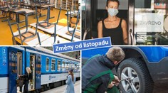 Zavřené další školy, zrušené vlaky. Co bude od listopadu jinak? PŘEHLED