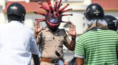 Místo hlavy molekula koronaviru! Policista začal zajímavou osvětu!