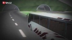 Nehoda autobusu ve švýcarském tunelu - animace