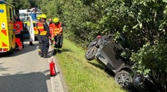 Vážná nehoda na Jindřichohradecku. Do akce musel i vrtulník
