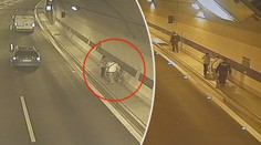 Turisté bloudili pěšky tunelem Blanka. Ven je vyvedli strážníci