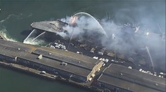 Požár v San Franciscu! Historickou památku Pier 45 zachvátily plameny