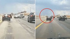 Pozor na akvaplanink! Auto letělo přes svodidla, pak se stal zázrak