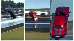 Strašidelné záběry: Řidič nezkrotil výkoné auto, vzneslo se do vzduchu!