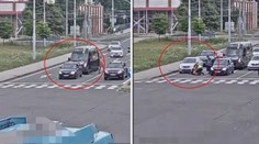 VIDEO: Na křižovatce si to šel vyřídit "ručně"! Zpacifikovali jej strážníci