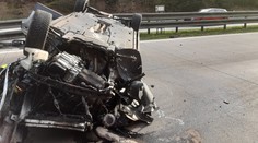 Vážná nehoda na D1: Ve zdemolovaném autě se těžce zranil muž, letěl pro něj vrtulník
