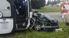 V Lanškrouně boural autobus. Na místo letěl vrtulník
