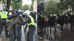 Protesty se zvrhly, davem se prohnal splašený policejní kůň! VIDEO