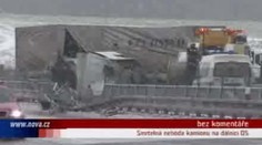 VIDEO: Řidič kamionu spadl z mostu, D5 byla zablokovaná