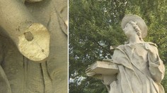 Vandal v Telči urazil ruce barokním sochám. Statisícové škody