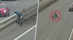 VIDEO: Děti přebíhaly dálnici za plného provozu. Daleko ale nedošly