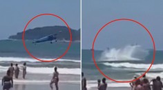 VIDEO: Pilot musel nouzově přistát na moři