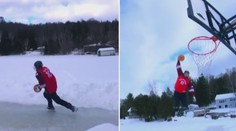Borec na konec: Smečovat do koše se dá i na ledu a v bruslích