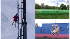 Oběšenci nad hřištěm, výhrůžky smrtí! Fans Slavie ničili areál Plzně