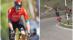 Děsivý pád na Giru! Slovinský jezdec přelétl přes řídítka a rozpůlil kolo