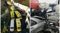 Na ledovce se srazily desítky aut. Záchranky nestíhaly vozit zraněné