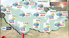 PŘEDPOVĚĎ POČASÍ: Připravte se na dešťové přeháňky