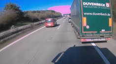 Polák na dálnici D5 vybržďoval kamiony, zachytila ho kamera!