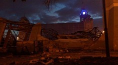 Zoufalí lidé prchali před ohněm. Průmyslový palác zničený