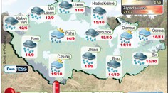 POČASÍ V PONDĚLÍ: Zataženo a občas přeháňky