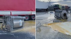 Silnici v Itálii pokryl vaječný žloutek! Může za to nehoda kamionů