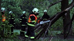 Bouřky polámaly stromy, zaplavily sklepy a zatarasily cesty vlakům