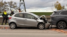 Hromadná nehoda na Pražském okruhu. Srazilo se pět aut, provoz je omezen