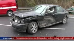 Hromadná nehoda na Liberecku: jeden mrtvý, čtyři zranění!