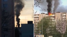 Z nejvyššího patra panelového domu začaly šlehat plameny, čtyři zranění!