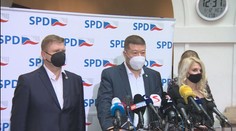 Tisková konference SPD před schůzí Poslanecké sněmovny
