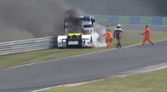 Drama na Hungaroringu! Lacko prchal z hořícího tahače