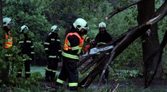 Čechy v noci bičovaly bouřky, na jihu Čech narazil vlak do stromu