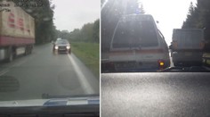Nebezpečné předjíždění: Sanitka jela přes plnou čáru před horizontem!