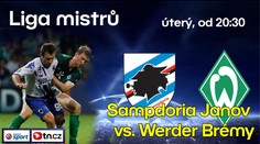 Liga mistrů: Sampdoria - Brémy na NOVA Sport a TN.cz